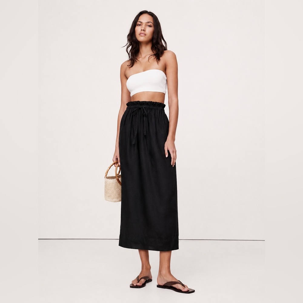 NWT! Banana Republic Black Linen Midi Maxi Skirt - Multiple